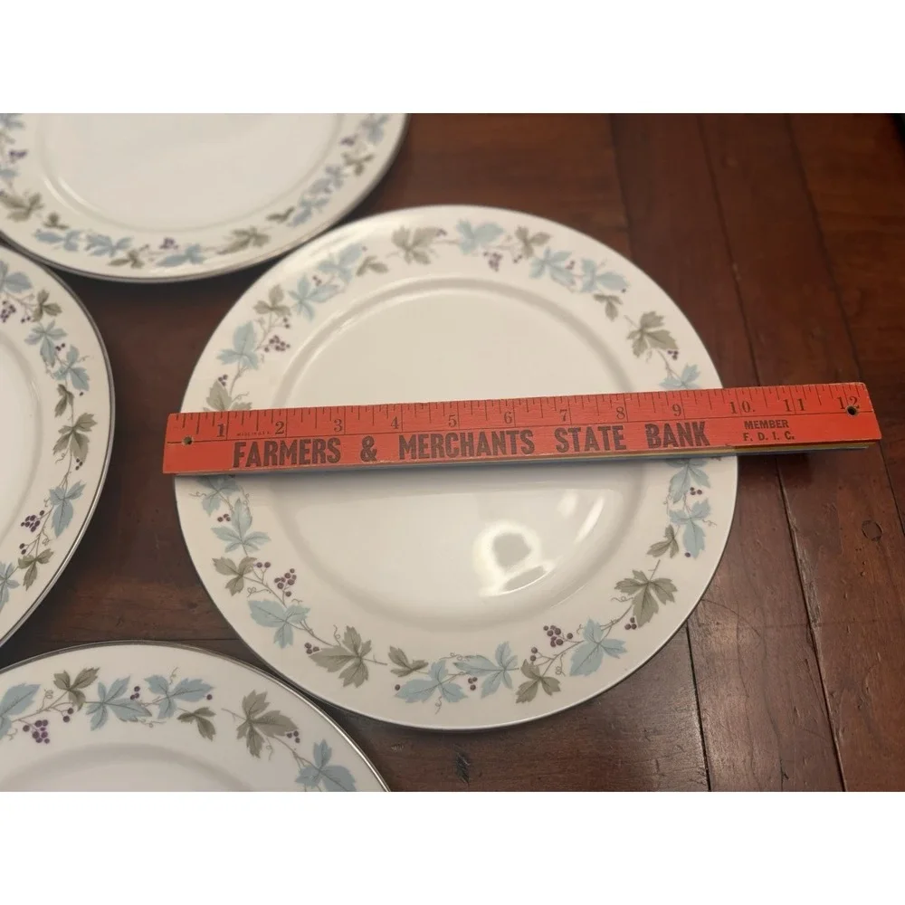 Vintage Fine China of Japan 6701 Grape Vine Platinum 30 Pc Dinnerware Set For 10